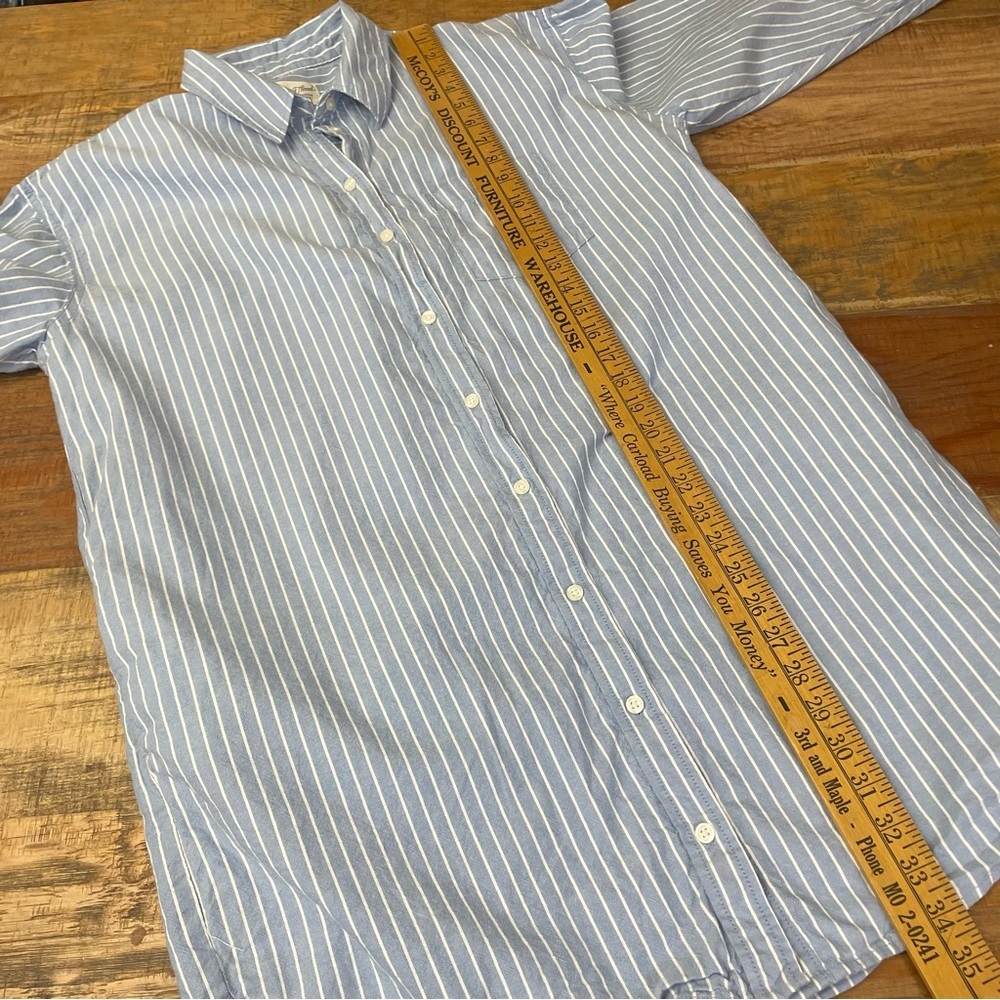 Universal Thread Med Long Button Up Long Sleeve chambray stripe Shirt Dress - Picture 5 of 11